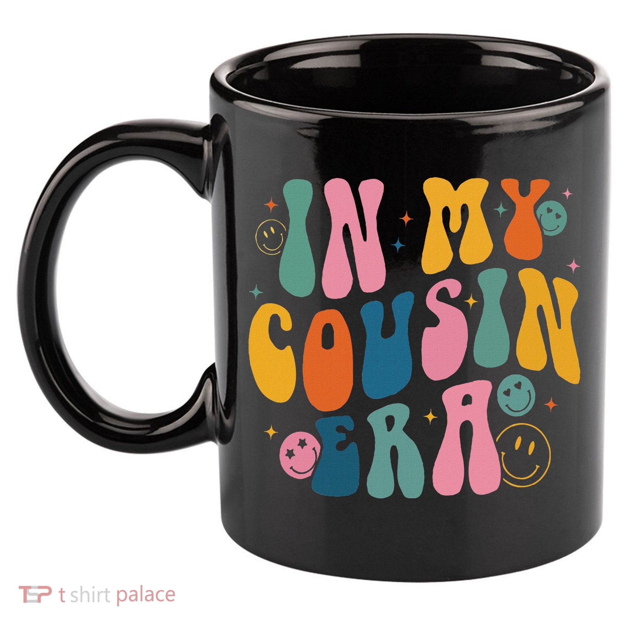 Retro Groovy In My Cousin Era, Funny Cool Cousin 11oz C Handle Ceramic Mug