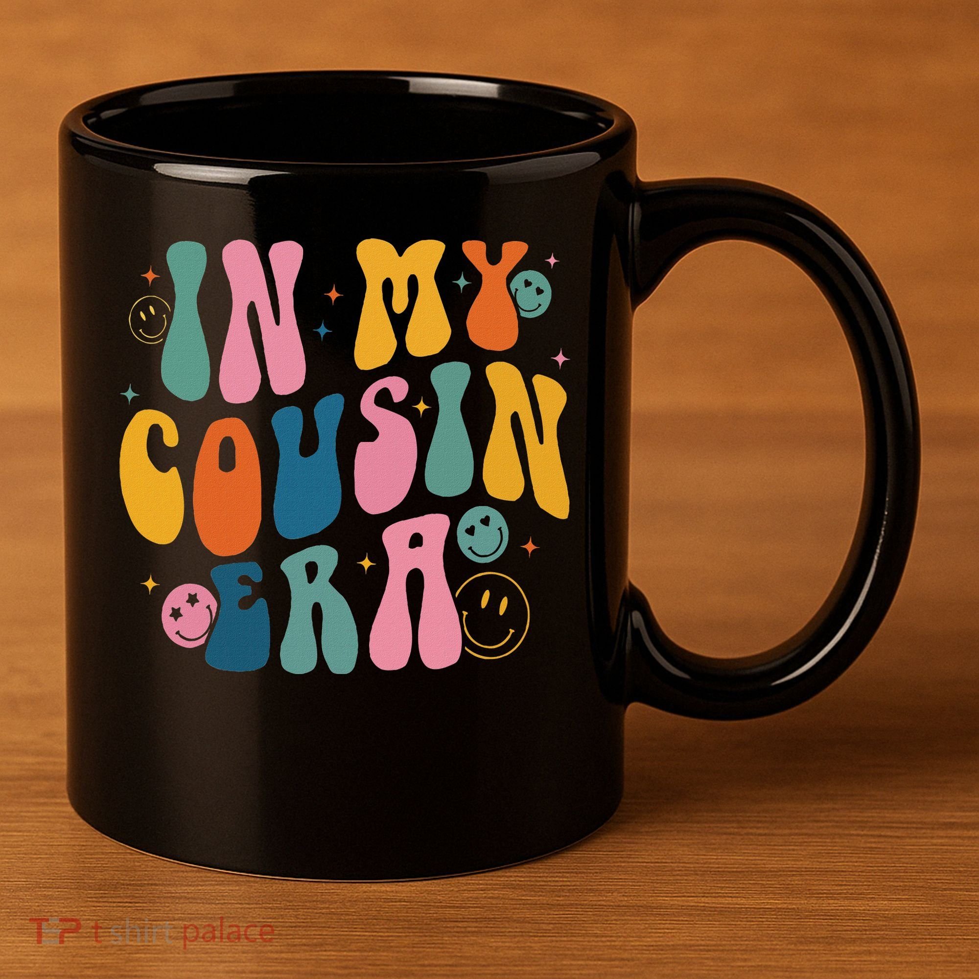 Retro Groovy In My Cousin Era, Funny Cool Cousin 11oz C Handle Ceramic Mug