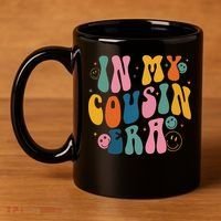 Retro Groovy In My Cousin Era, Funny Cool Cousin 11oz C Handle Ceramic Mug thumb 4