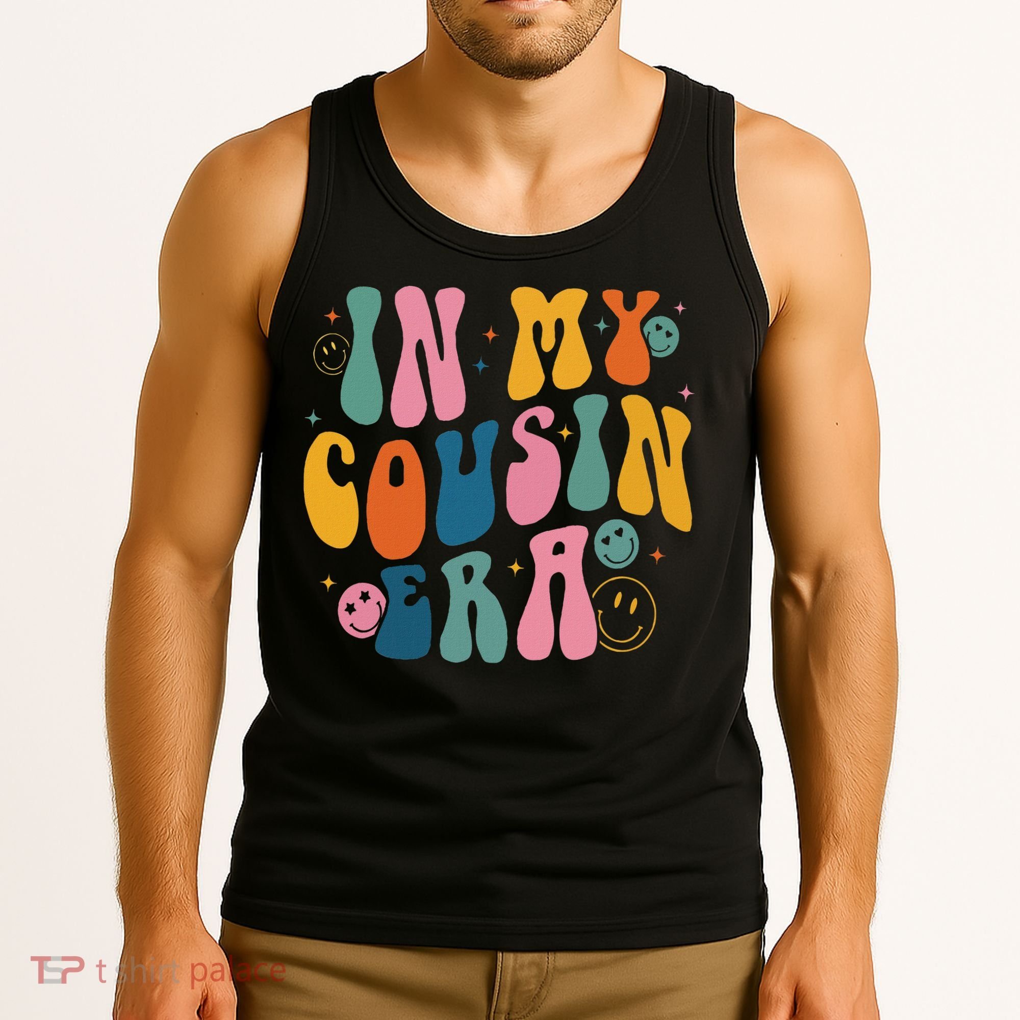 Retro Groovy In My Cousin Era, Funny Cool Cousin Tank Top