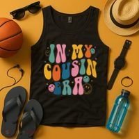 Retro Groovy In My Cousin Era, Funny Cool Cousin Tank Top thumb 4