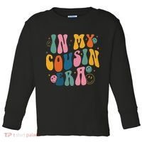 Retro Groovy In My Cousin Era, Funny Cool Cousin Toddler Long Sleeve Shirt thumb 0
