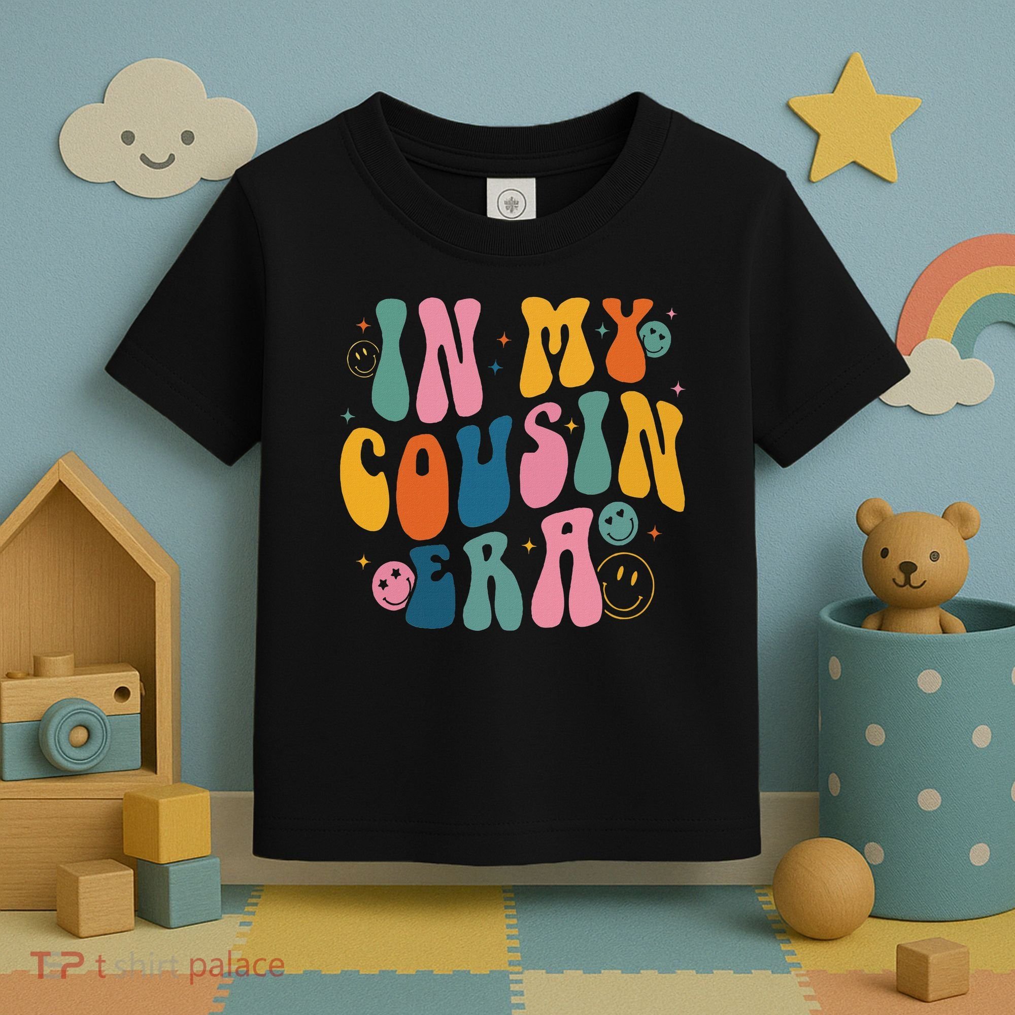 Retro Groovy In My Cousin Era, Funny Cool Cousin Toddler T-Shirt