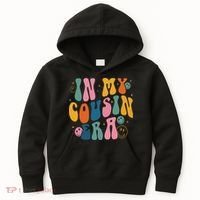Retro Groovy In My Cousin Era, Funny Cool Cousin Kids Hoodie thumb 0