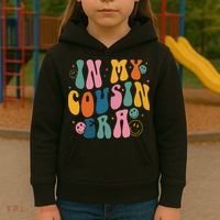 Retro Groovy In My Cousin Era, Funny Cool Cousin Kids Hoodie thumb 3