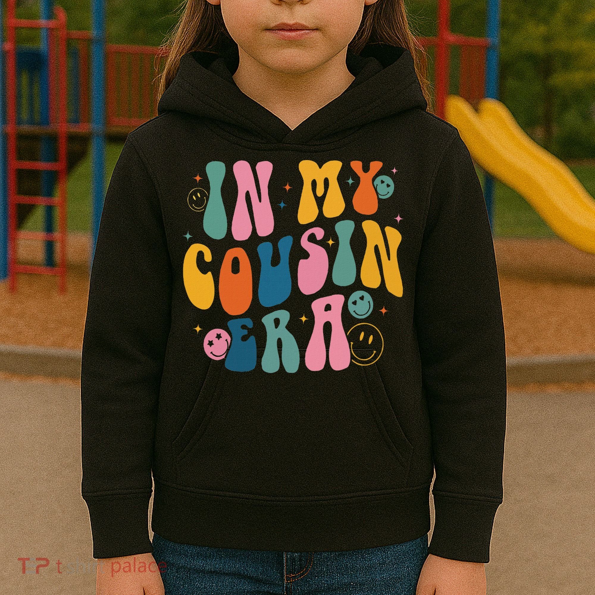 Retro Groovy In My Cousin Era, Funny Cool Cousin Kids Hoodie