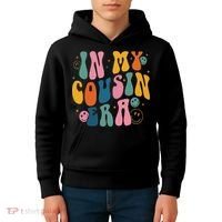 Retro Groovy In My Cousin Era, Funny Cool Cousin Kids Hoodie thumb 4