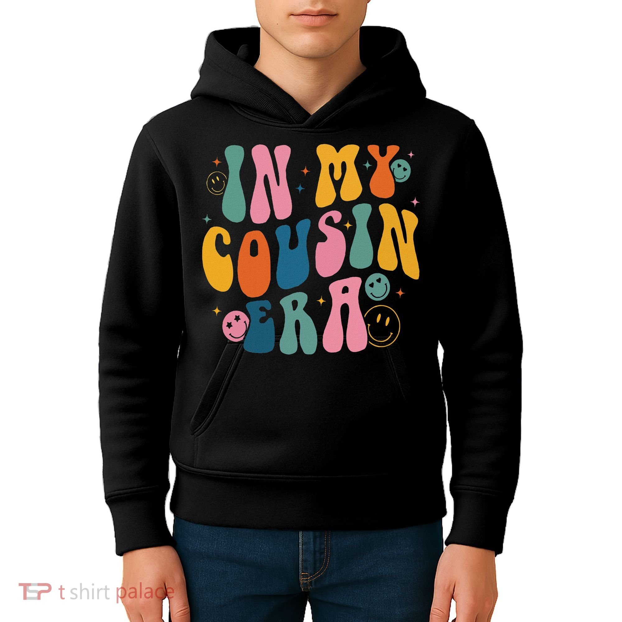 Retro Groovy In My Cousin Era, Funny Cool Cousin Kids Hoodie