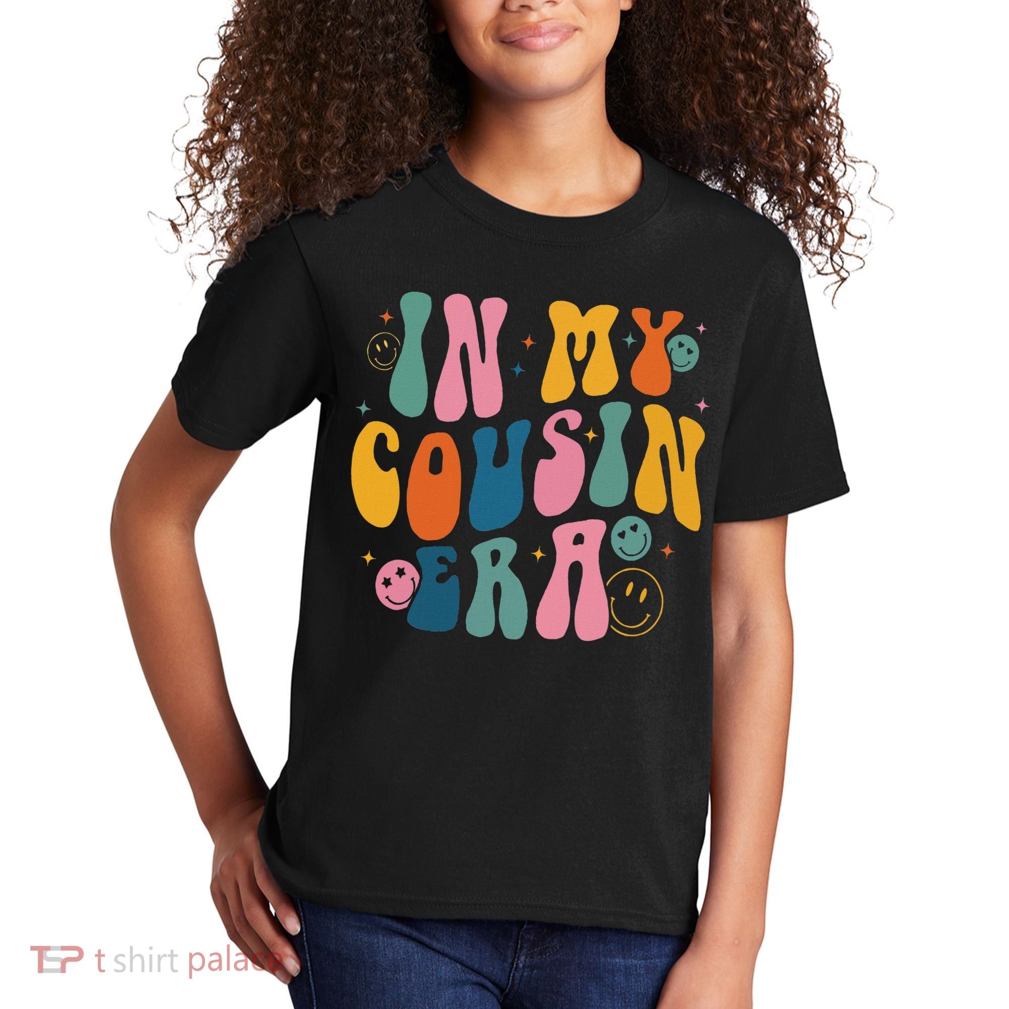 Retro Groovy In My Cousin Era, Funny Cool Cousin Kids T-Shirt