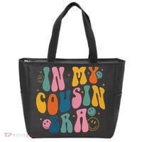 Retro Groovy In My Cousin Era, Funny Cool Cousin Tote Bag thumb 0