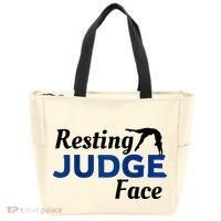 Resting Gymnastics Judge Face Raglan Baseball Tote Bag thumb 0