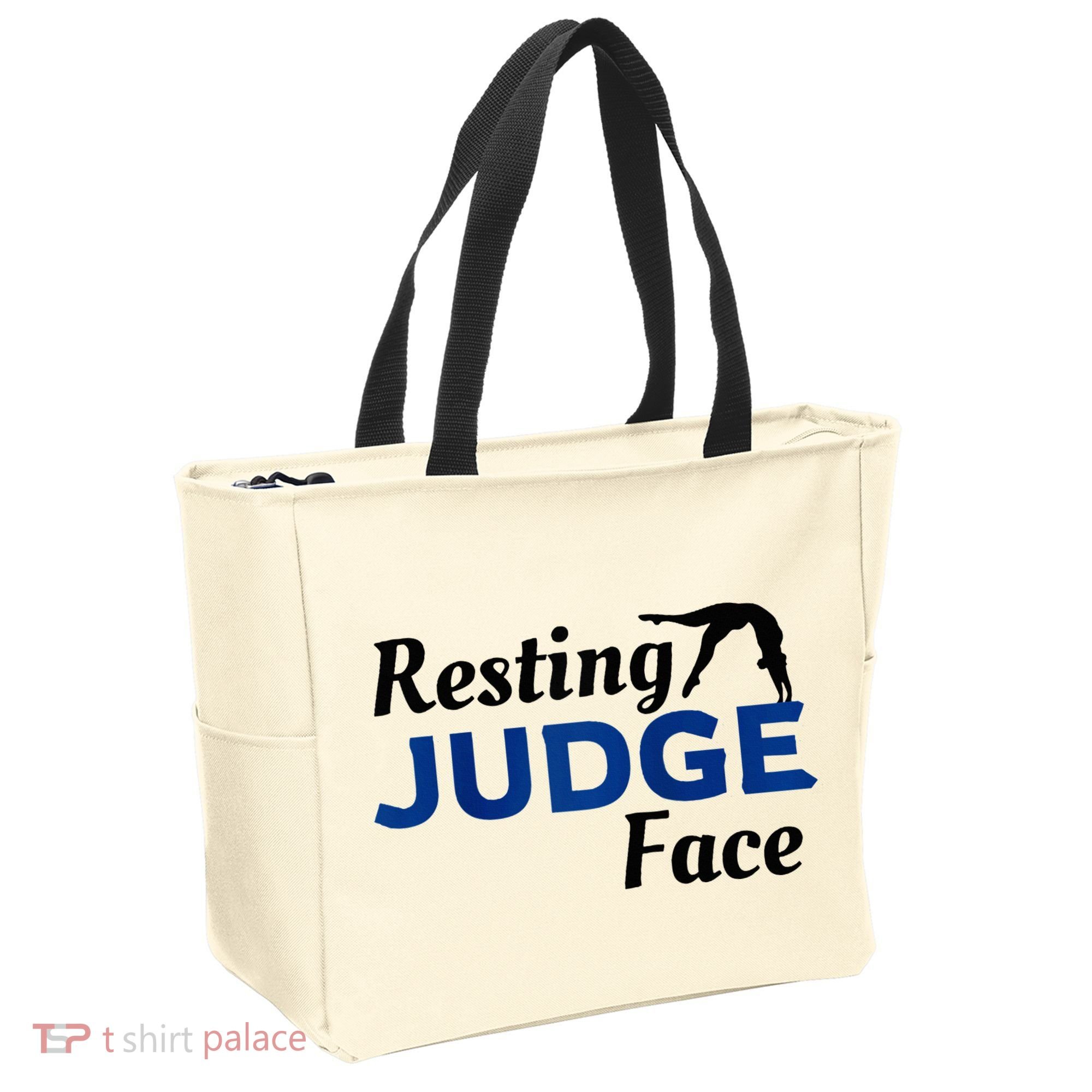 Resting Gymnastics Judge Face Raglan Baseball Tote Bag