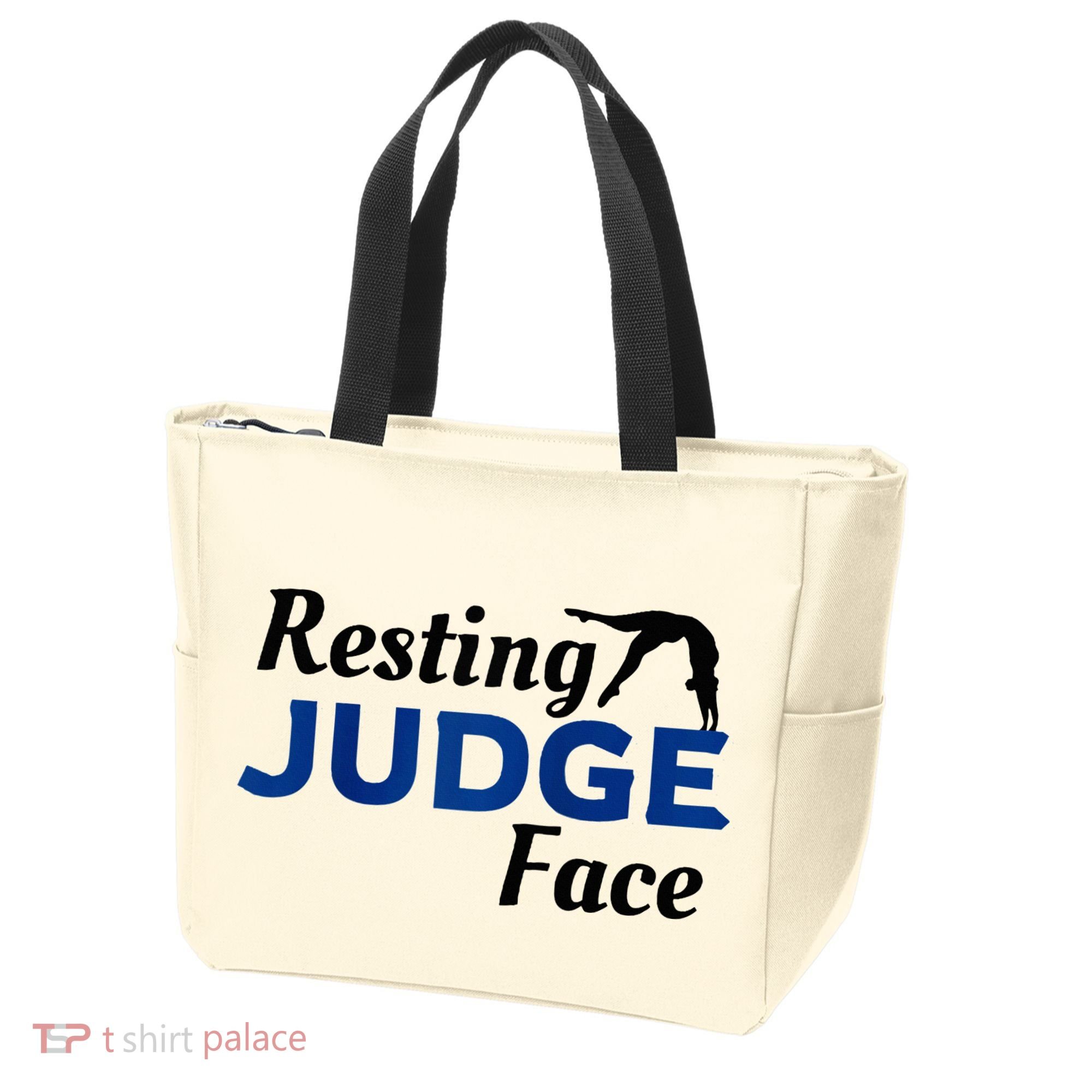 Resting Gymnastics Judge Face Raglan Baseball Tote Bag