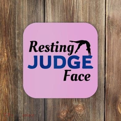 Resting Gymnastics Judge Face Raglan Baseball Coaster