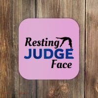 Resting Gymnastics Judge Face Raglan Baseball Coaster thumb 0