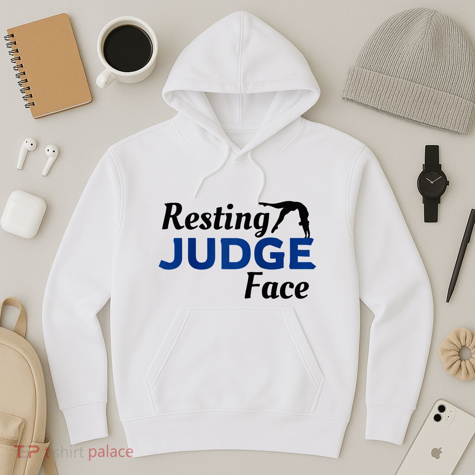 Resting Gymnastics Judge Face Raglan Baseball Hoodie