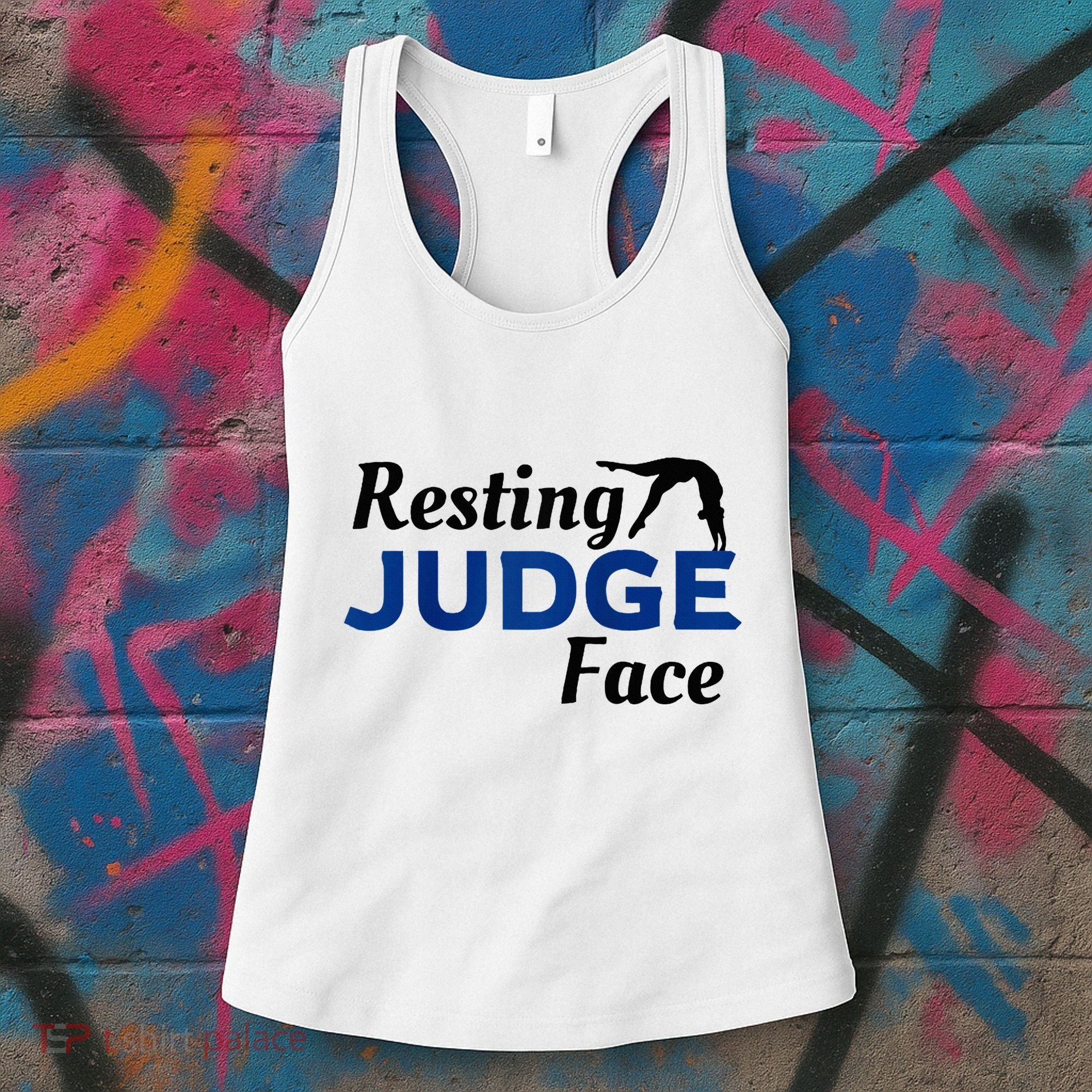 Resting Gymnastics Judge Face Raglan Baseball Women's Tank Top