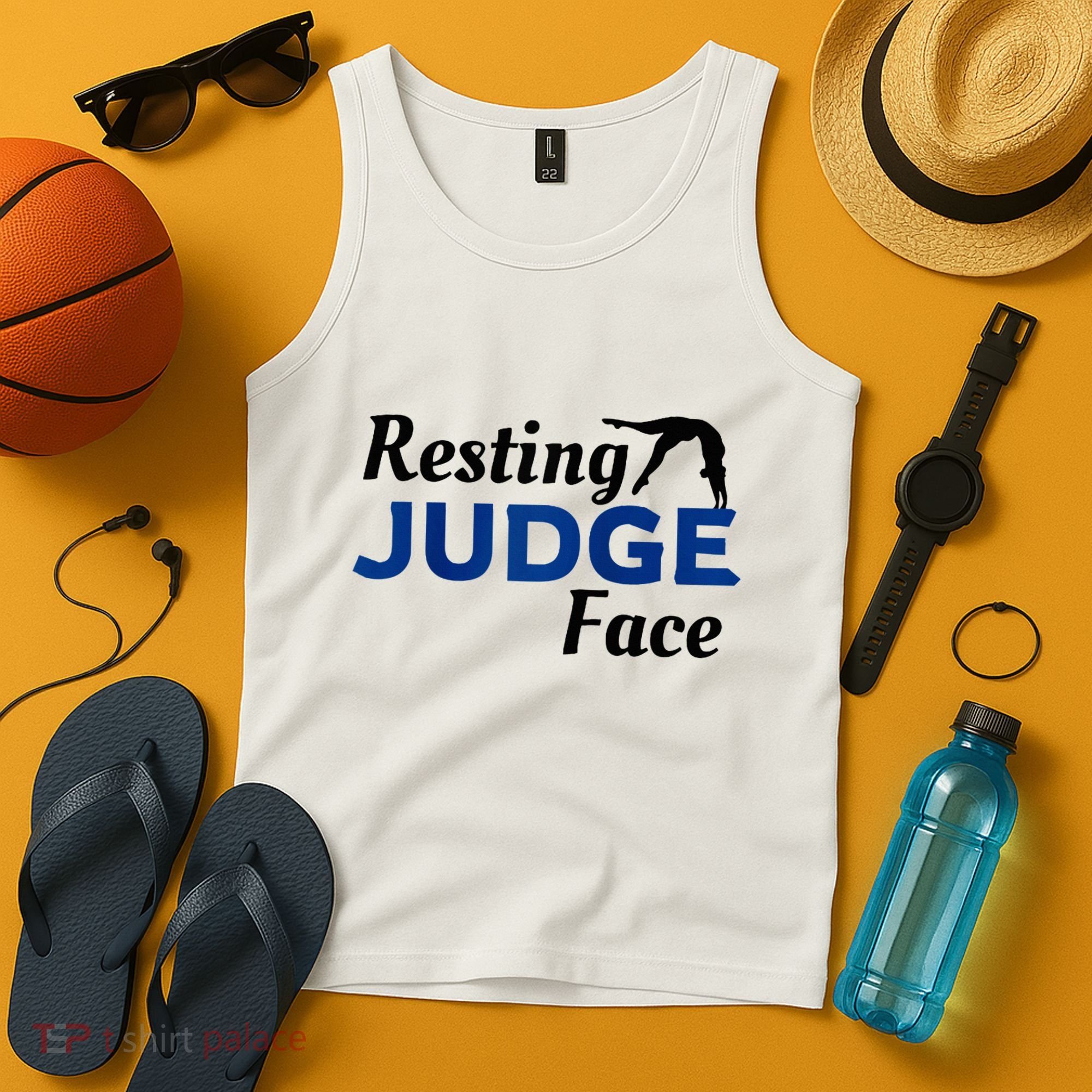 Resting Gymnastics Judge Face Raglan Baseball Tank Top