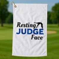 Resting Gymnastics Judge Face Raglan Baseball Golf Towel thumb 1