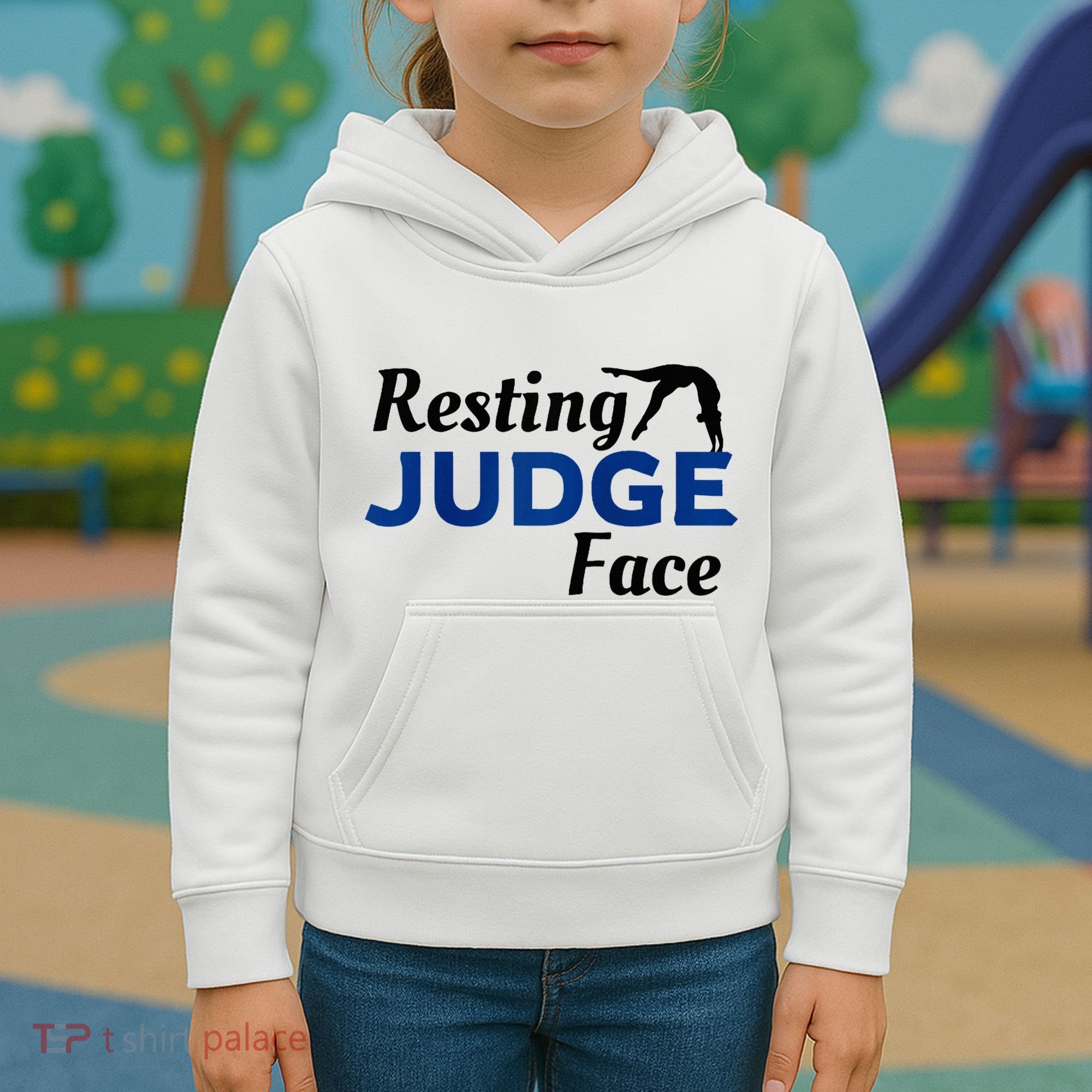 Resting Gymnastics Judge Face Raglan Baseball Kids Hoodie