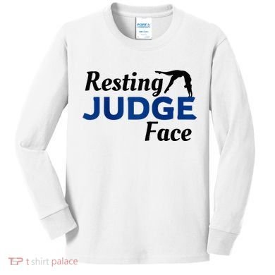 Resting Gymnastics Judge Face Raglan Baseball Kids Long Sleeve Shirt