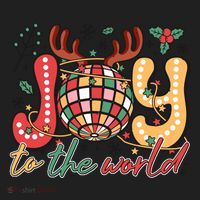 Retro Groovy Joy To The World Disco Ball Doodle Dots Women's Sweatshirt thumb 2