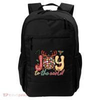 Retro Groovy Joy To The World Disco Ball Doodle Dots Backpack thumb 0