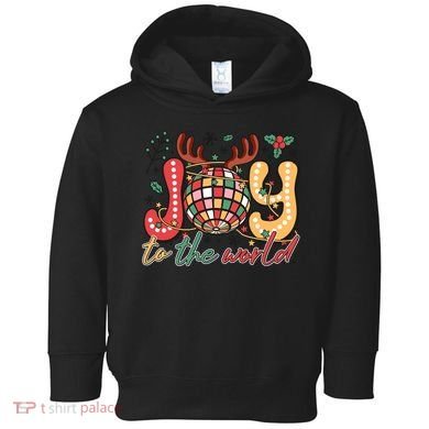 Retro Groovy Joy To The World Disco Ball Doodle Dots Toddler Hoodie