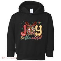Retro Groovy Joy To The World Disco Ball Doodle Dots Toddler Hoodie thumb 0