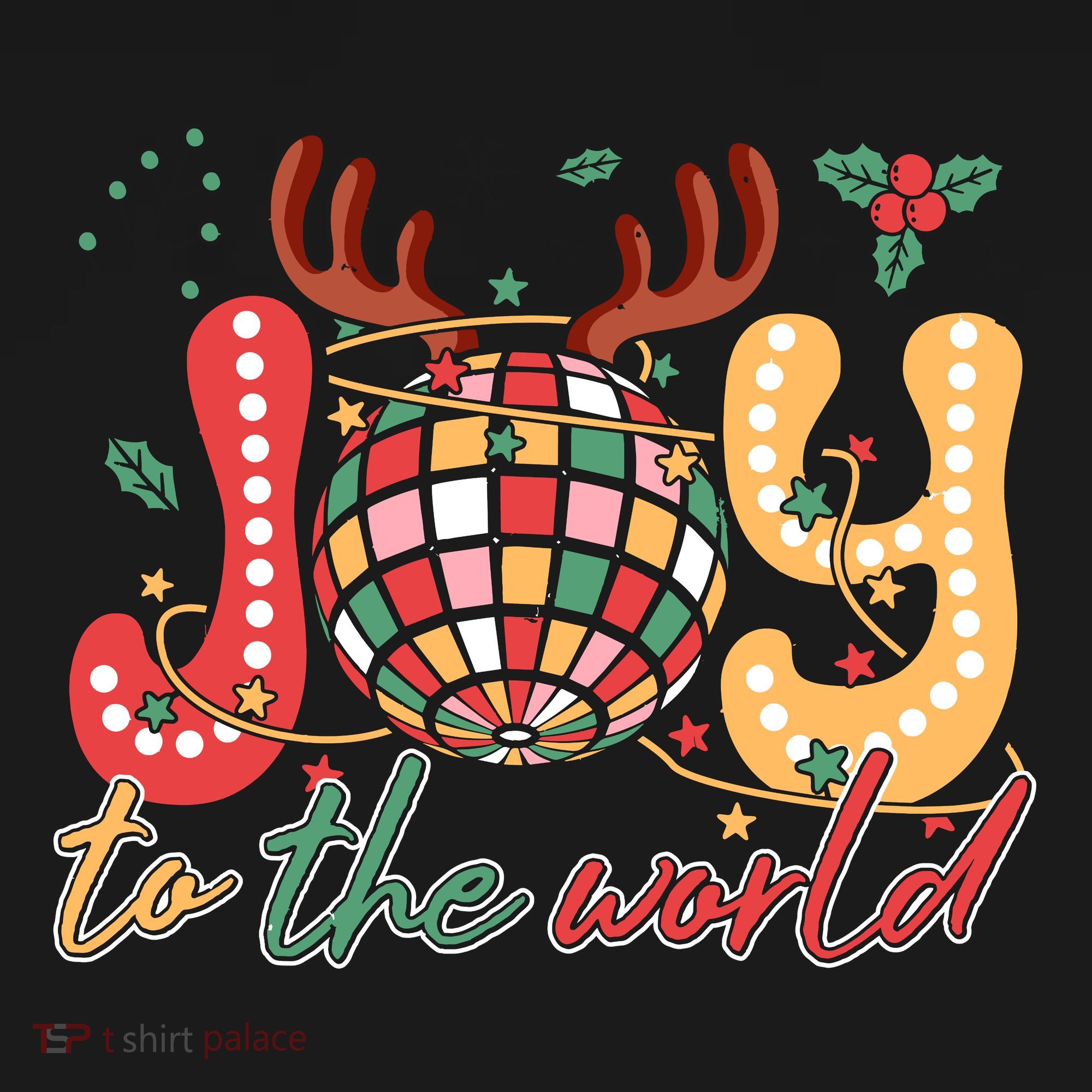 Retro Groovy Joy To The World Disco Ball Doodle Dots Tote Bag