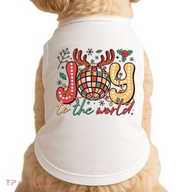Retro Groovy Joy To The World Disco Ball Doodle Dots Doggie Tank