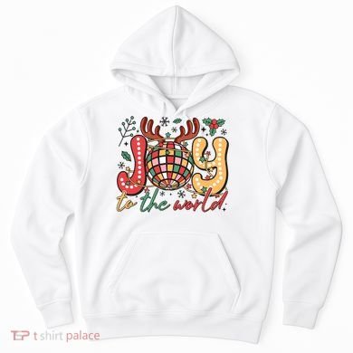Retro Groovy Joy To The World Disco Ball Doodle Dots Hoodie