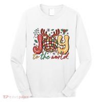 Retro Groovy Joy To The World Disco Ball Doodle Dots Long Sleeve Shirt thumb 0
