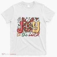 Retro Groovy Joy To The World Disco Ball Doodle Dots T-Shirt thumb 0