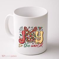 Retro Groovy Joy To The World Disco Ball Doodle Dots Coffee Mug thumb 0