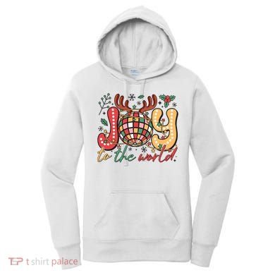 Retro Groovy Joy To The World Disco Ball Doodle Dots Women's Hoodie
