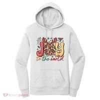 Retro Groovy Joy To The World Disco Ball Doodle Dots Women's Hoodie thumb 0