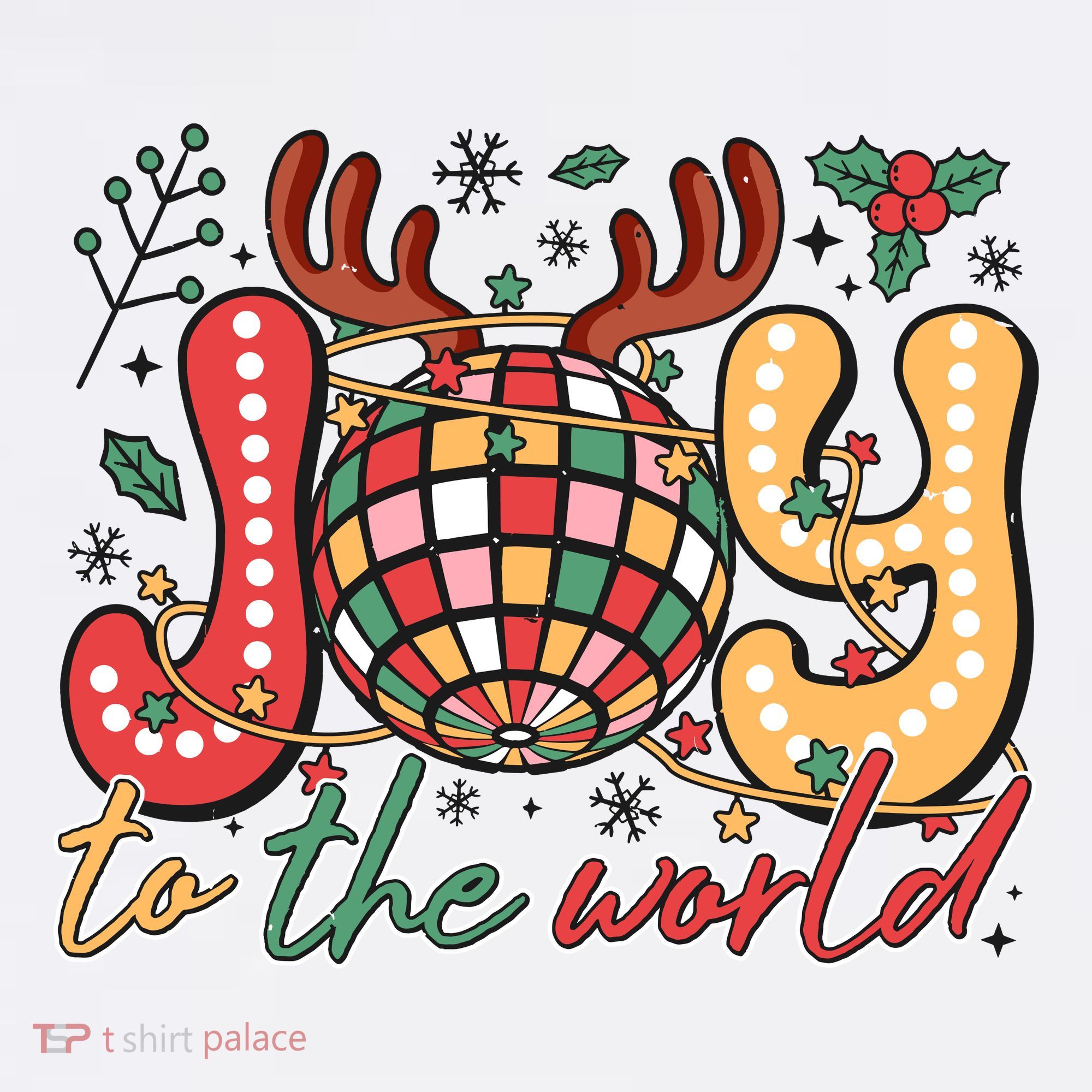Retro Groovy Joy To The World Disco Ball Doodle Dots Mousepad