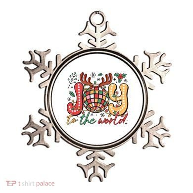 Retro Groovy Joy To The World Disco Ball Doodle Dots Ornament