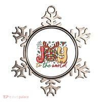 Retro Groovy Joy To The World Disco Ball Doodle Dots Ornament thumb 0