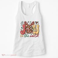 Retro Groovy Joy To The World Disco Ball Doodle Dots Women's Tank Top thumb 0