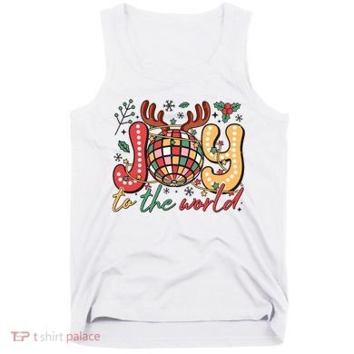 Retro Groovy Joy To The World Disco Ball Doodle Dots Tank Top