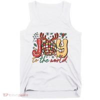 Retro Groovy Joy To The World Disco Ball Doodle Dots Tank Top thumb 0