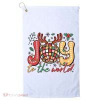 Retro Groovy Joy To The World Disco Ball Doodle Dots Golf Towel thumb 0