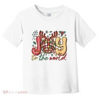 Retro Groovy Joy To The World Disco Ball Doodle Dots Toddler T-Shirt thumb 0
