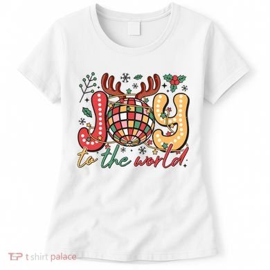 Retro Groovy Joy To The World Disco Ball Doodle Dots Women's T-Shirt