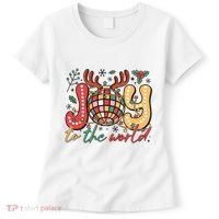 Retro Groovy Joy To The World Disco Ball Doodle Dots Women's T-Shirt thumb 0