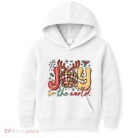 Retro Groovy Joy To The World Disco Ball Doodle Dots Kids Hoodie thumb 0