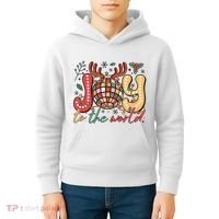 Retro Groovy Joy To The World Disco Ball Doodle Dots Kids Hoodie thumb 4