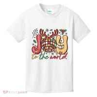 Retro Groovy Joy To The World Disco Ball Doodle Dots Kids T-Shirt thumb 0